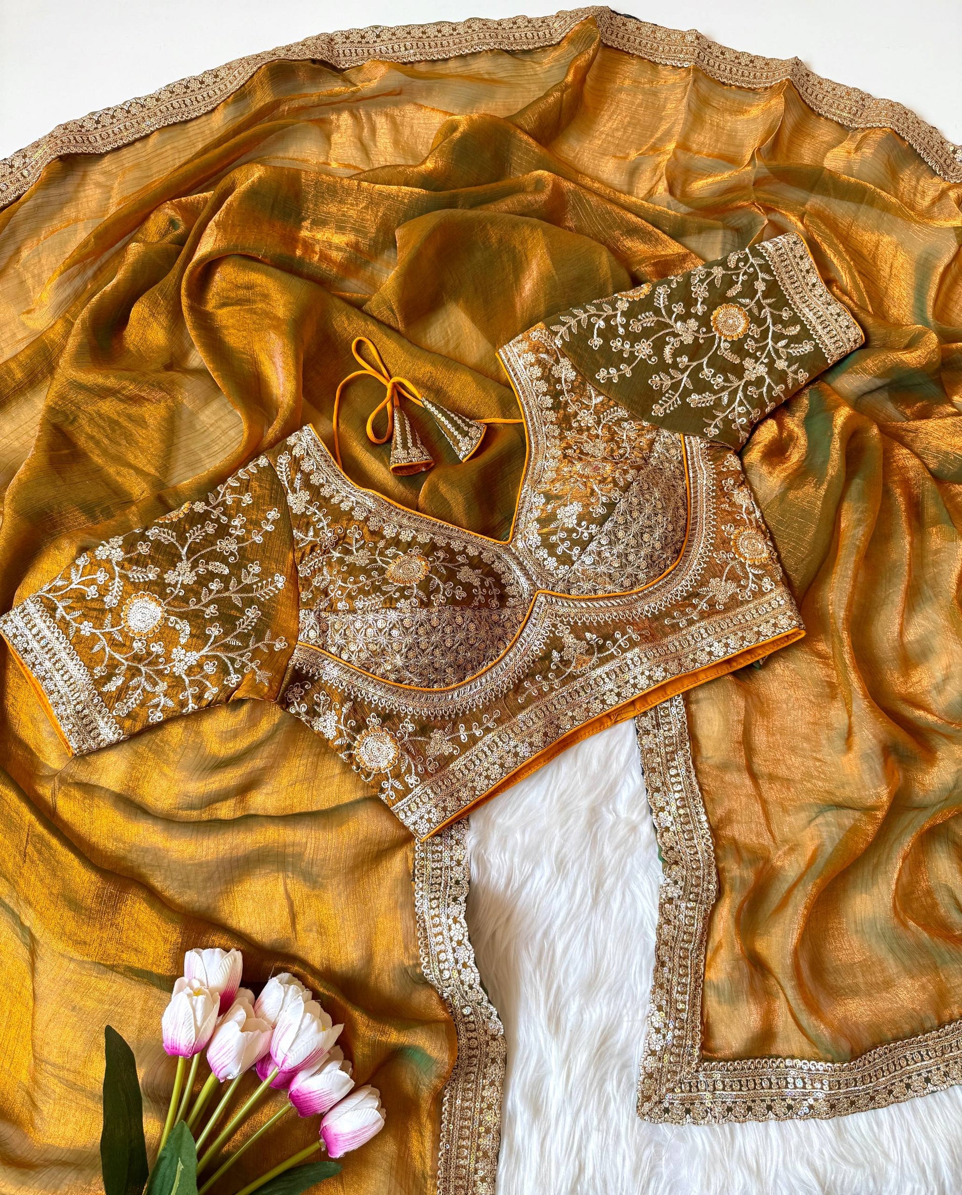 fendy Saree with Heavy Embroidered Blouse | Designer Party Wear, Wedding & Festive Saree for Women