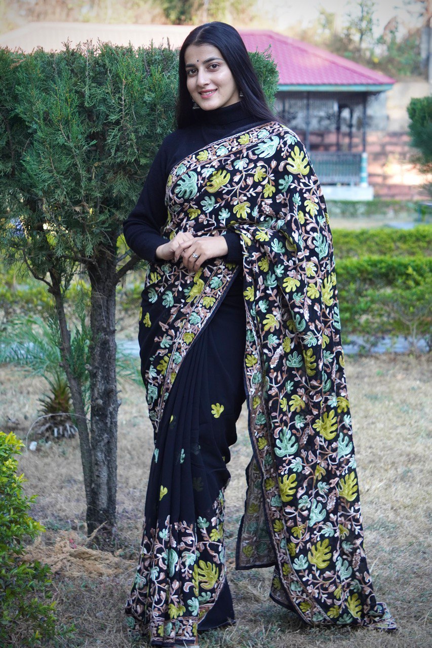 Traditional Embroidered Saree