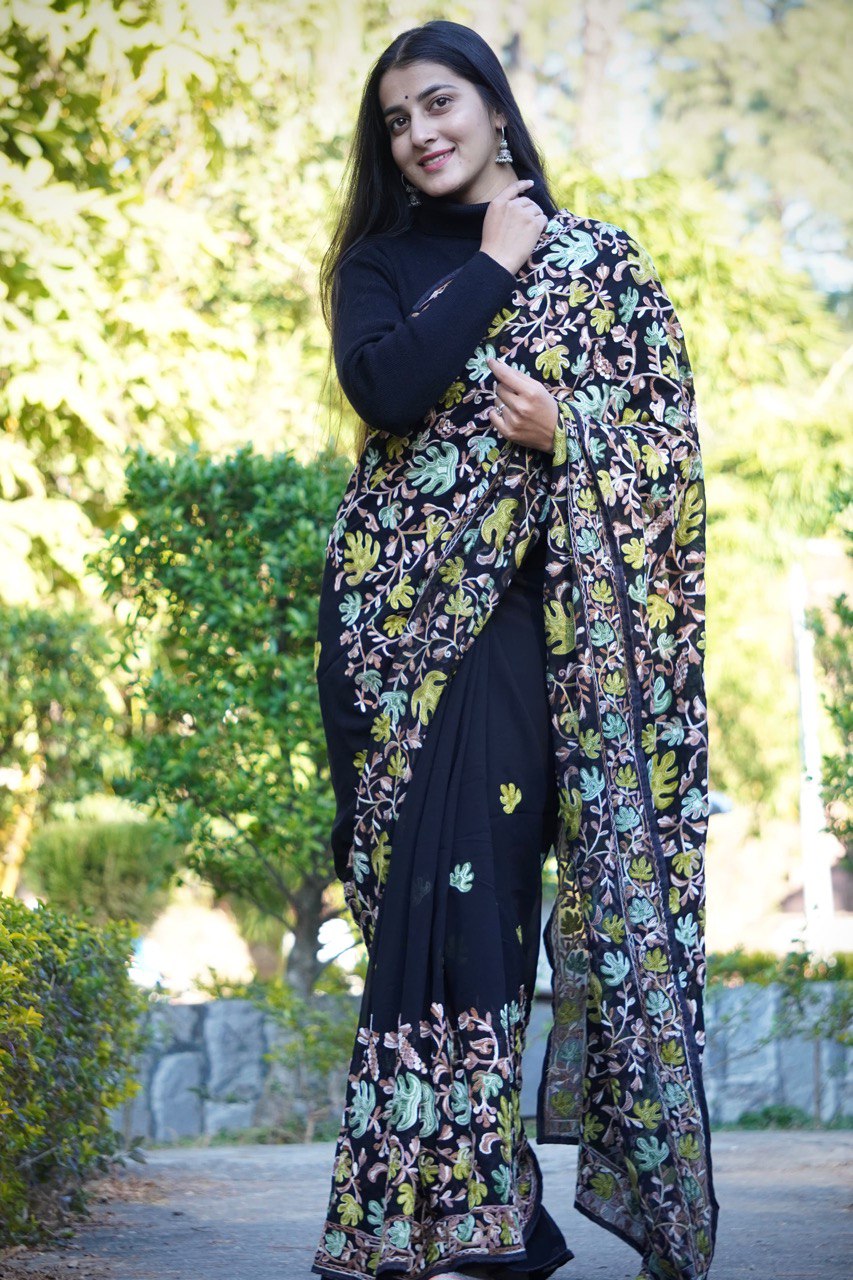 Traditional Embroidered Saree